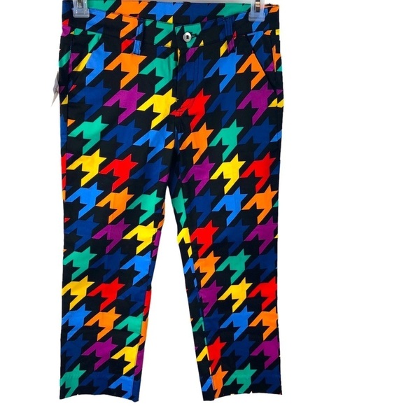 Loudmouth Pants - Loudmouth Ladies Razzle Dazzle WC Pants Sz 2 NWT Cropped Capri Golf Colorful
